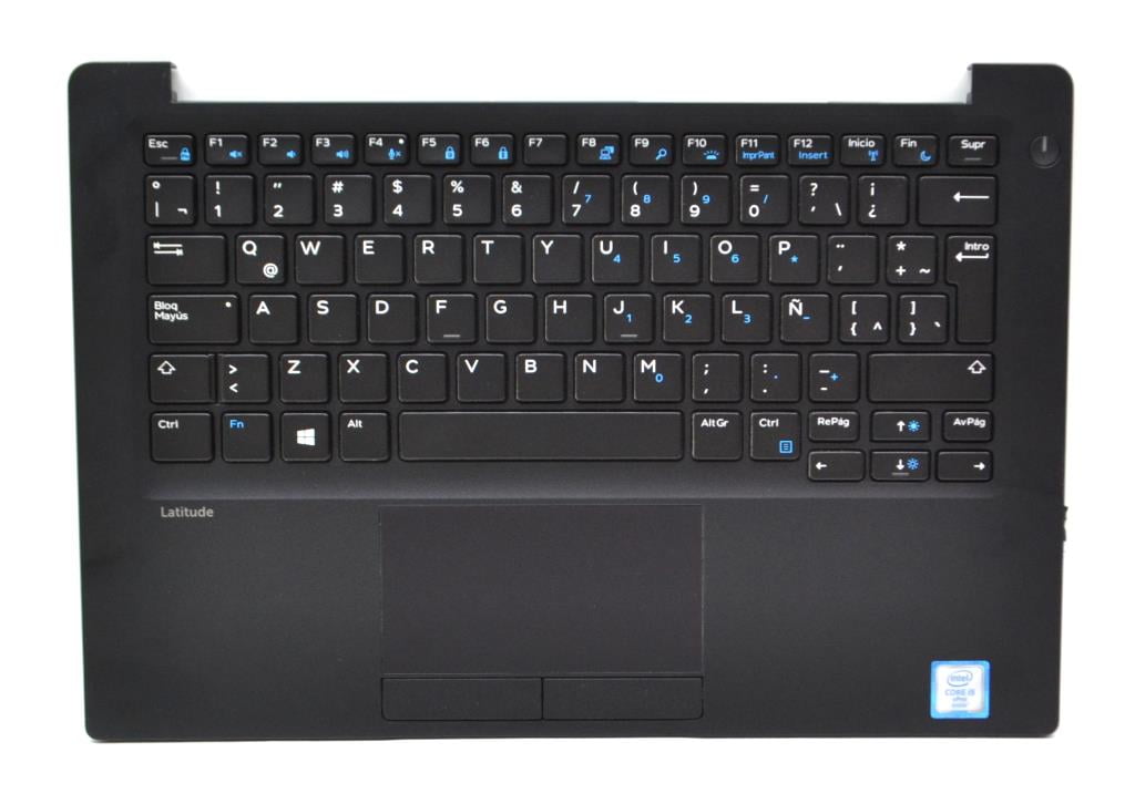 Dell Latitude 7280 Spanish Backlight Keyboard Palmrest Touchpad
