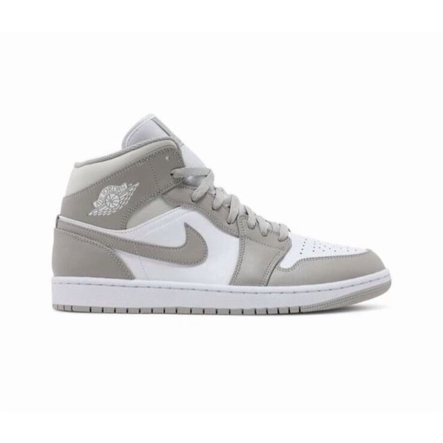 Ni - ke Ni - ke Air Jordan 1 Mid Linen College Grey Light Bone Shoes 554724-082 Mens 13