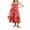 Red, variant on Gupgi Women Summer Floral Print Backless Party Dress Spaghetti Strap Sleeveless Dress for Cocktail Beach Streetwear