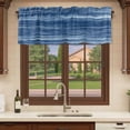 thumbnail image 6 of 2 Pack Valances for Window, Navy Blue Short Curtains for Kitchen Bedroom Living Room, Vintage Modern Abstract Art Ombre Rod Pocket Small Window Treatment Valance Drapes 42 x 18 Inch, 6 of 8