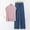 Blue, variant on Sentmoon 2 Piece Sets Trendy Tops for Women 2025 and Dress Pants Oversized Sleeveless Crew Neck Summer Outfits for Women 2025 Relaxed Solid Color Vacation Shirts for Casual Style