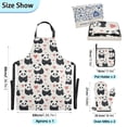 thumbnail image 3 of Cute Pandas and Red Heart 5 Pcs Kitchen Set Heat Resistant Oven Mitts and Non-Slip Pot Holders with Adjustable Cooking Apron, 3 of 6