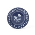 thumbnail image 4 of Martha Stewart Maiden Crown 12-Piece Sky Blue Dinnerware Set – Vegan Bone China Ceramic Plates & Bowls – Floral Design – Service for 4, 4 of 10
