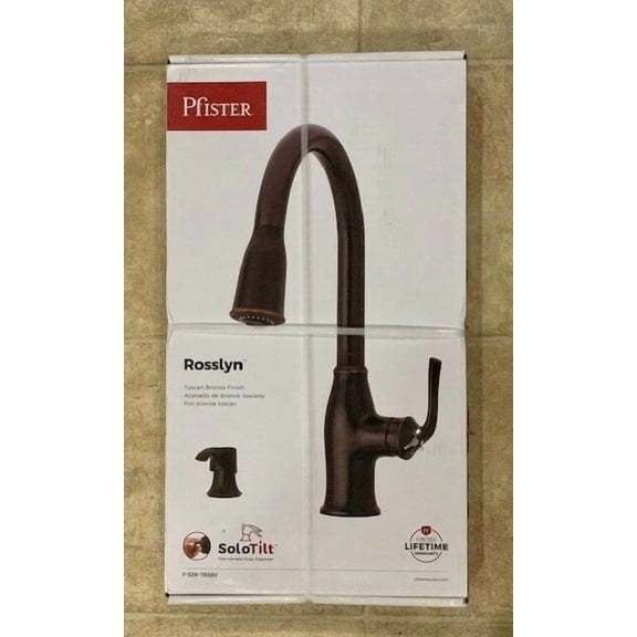 Pfister Rosslyn 1-Handle Pull-Down Kitchen Faucet Tuscan Bronze F-529-7RSSY B/N