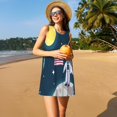 thumbnail image 3 of Gaeub Astronaute avec Imprimé Drapeau USA Robes Sans Manches pour Femmes, Robe Décontractée de Plage Décontractée, Robe Longue d'Été avec Poches, 3 of 7