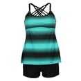 thumbnail image 2 of 2x Tankini Rayas Grande Tamaño Top Boardshorts Traje de Baño Ropa de Moda , Soledad traje de baño tankini para mujer, 2 of 10
