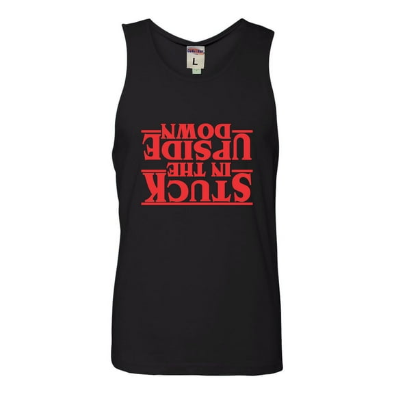 Adult Stuck In The Upside Down Sleeveless Tank Top Cotton T-Shirt