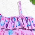 thumbnail image 6 of Shadoumai Girls Swimsuit One Piece Size 12-14 Gingham Ruffle Girls Tankini Swimsuit Quick Drying Contrasting Trim Bathing Suit Ruched Adjustable Strap Swimwear with Cover Up Pants, 6 of 7