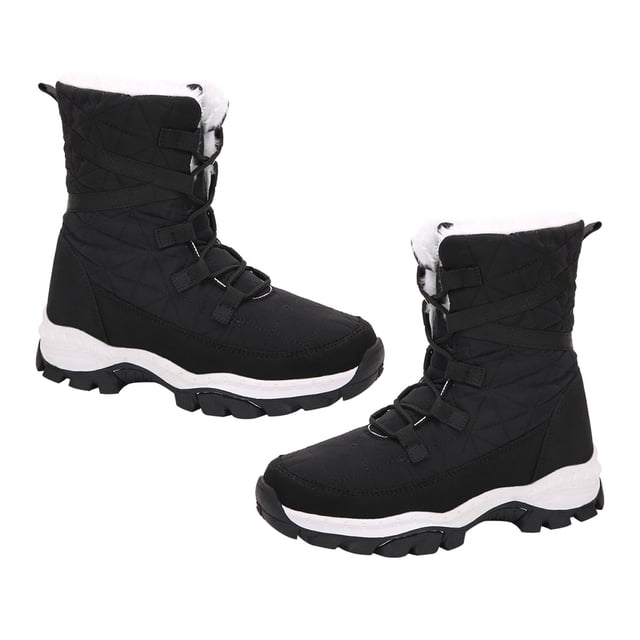 WORGEOUS 1 par de botas de nieve de felpa para mujer de invierno a la moda, botas de nieve altas medias cálidas