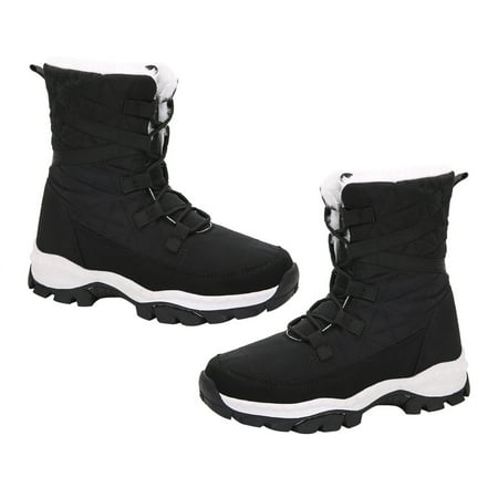 

OUNONA 1 Pair Fashion Winter Woman Plush Snow Boots Warm Middle High Snow Boots