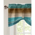 thumbnail image 3 of Tie Up Valance Curtain for Kitchen, Coastal Nautical Anchor Teal Rod Pocket Short Curtains Adjustable Tie-Up Shade Valances, Farm Vintage Wood Grain Window Treatment for Bathroom Living Room Bedroom, 3 of 7