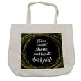 thumbnail image 1 of Saying Shopping Bag, Uplifting Sayings Better Life Cursive Typography Inspirational Pattern, Eco-Friendly Reusable Bag for Groceries Beach and More, 15.5" X 14.5", Cream, by Ambesonne, 1 of 2