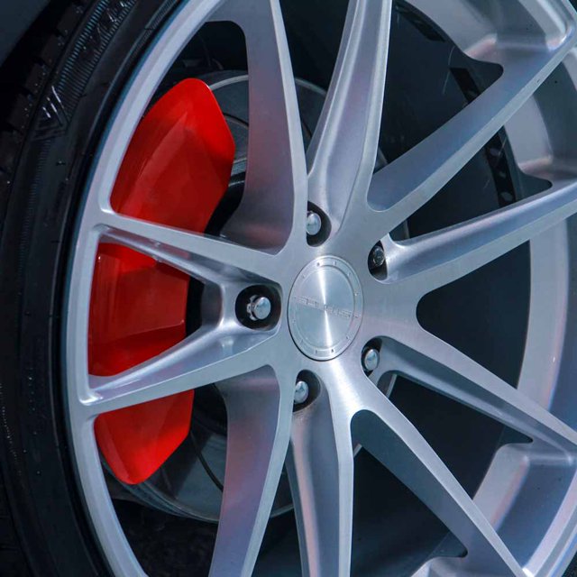 Convient à 2022-2023 Jeep Grand Cherokee MGP Caliper Cover Caliper Cover 42026SMGPRD MGP Logo; Enduit de Poudre; Rouge; Aluminium; Lot de 4