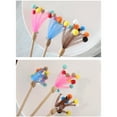 thumbnail image 2 of Cat Teaser Wand Wooden Rod Pom Pom Bell Kitten Teaser Toy Cat Interactive Toy, 2 of 10