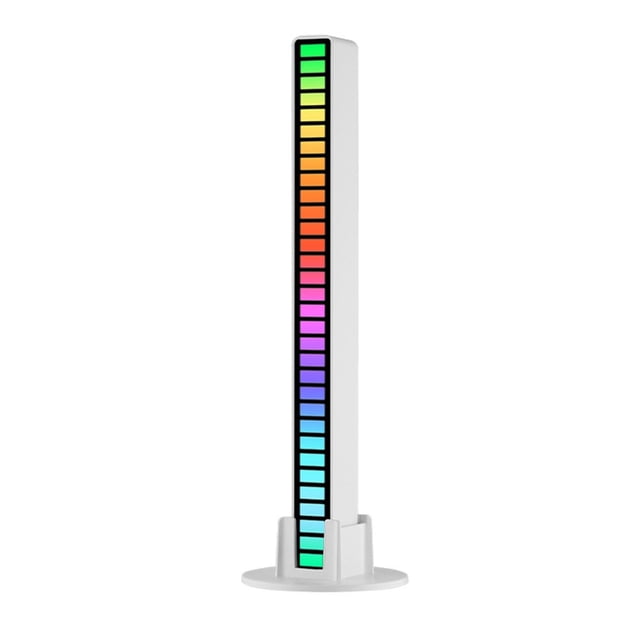 Lámpara de luz LED de 18 colores con control de voz RGB, barra de luz LED sin control de APP - Blanco