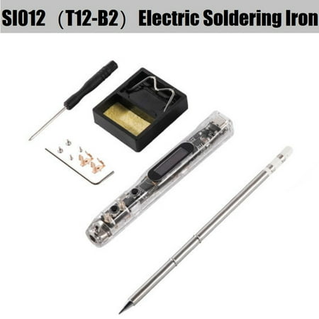

SI012 (T12-)Portable Mini Electric Soldering Iron Smart LED Digital Display Adjustable Temp Iron Built-in Buzzer