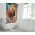 thumbnail image 4 of 4PCS Boys Shower Curtain Set - Basketball Sports Shower Curtain for Boys Bathroom Decor Basketball Shower Curtain with Bath Mat and 12 Hooks Basketball Bathroom Decor for Boys Teens Mens, 70" x 70", 4 of 6