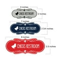 thumbnail image 2 of Designer Chicks and Roosters Novelty Restroom Signs, Set of 2 (Navy Blue / White) - Large, 2 of 5