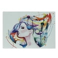 thumbnail image 1 of Art Cutting Board, Grunge Inspired Young Woman with Rainbow Colored Hair Abstract Watercolor Art, Decorative Tempered Glass Cutting and Serving Board, Small Size, Multicolor, by Ambesonne, 1 of 1