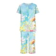 thumbnail image 3 of Wancir Women Pajama Sets Two-Piece Nightwear Short Sleeve Sleepwear 1/4 Button Down Pj Lounge Sets with Long Pants, 3 of 6