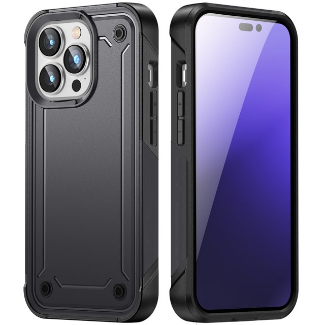 Hybrid Slim Case for iPhone 14 Pro Max 6.7inch Dual-Layer Soft Shockproof Case Hard PC Back Anti-Fingerprint Anti-Scratch Full Body Rugged Case,Red