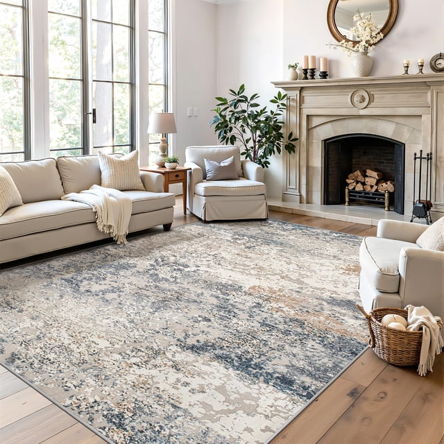 Alfombra Area Art&Tuft, lavable, antideslizante, 150 x 210 cm, resistente a las manchas