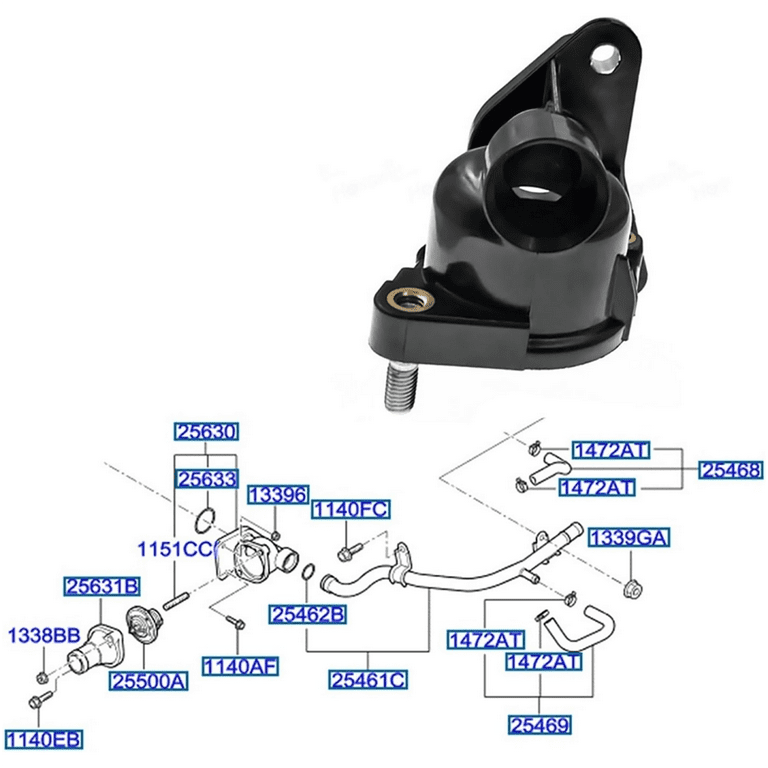 OE 2563003010 Thermostat Housing for Hyundai i10/i20 1.2L