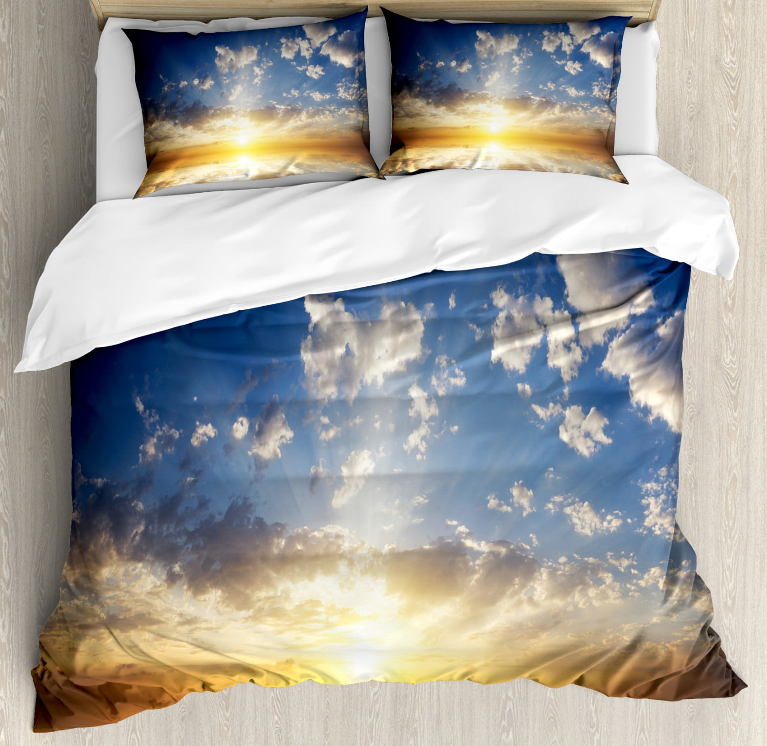 Details about   Zodiac Quilted Bedspread & Pillow Shams Set Sun Ornamental Motifs Print 