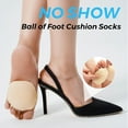 thumbnail image 2 of 6 Pairs Women's Toe Cover with Padding Toe Topper Liner Socks Non-Skid Bottom, 2 of 6