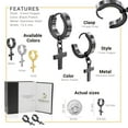 thumbnail image 4 of BEBERLINI Women Cross Pendant Huggie Hoop Earrings Black Stainless Steel Jewelry Gift, 4 of 8