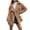 Khaki, variant on IROINNID Women's Short Shearing Coat Notch Lapel Solid Color Long Sleeve Warm Coat Jacket Winter Outerwear, Gray