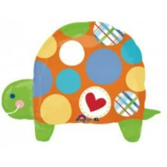26" POLK-A-DOT Turtle BALLOON Large Shape Foil Mylar Balloon Party Supplies Decorations Foil Mylar Balloon