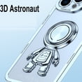 thumbnail image 3 of TECH CIRCLE Compatible with iPhone 13 Case Clear Soft TPU Plating Edge Shockproof Protective Phone Case with Astronaut Ring Holder Stand, Blue, 3 of 4