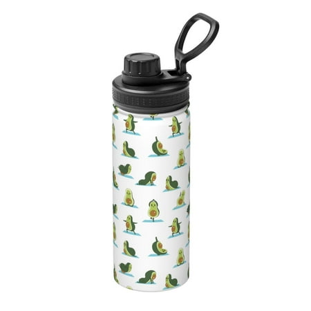 

Gaeub Cute Avocado Yoga Print Stainless Steel Water Bottle 18oz Sports Insulated Kettle for Women Men Suitable as a Gift