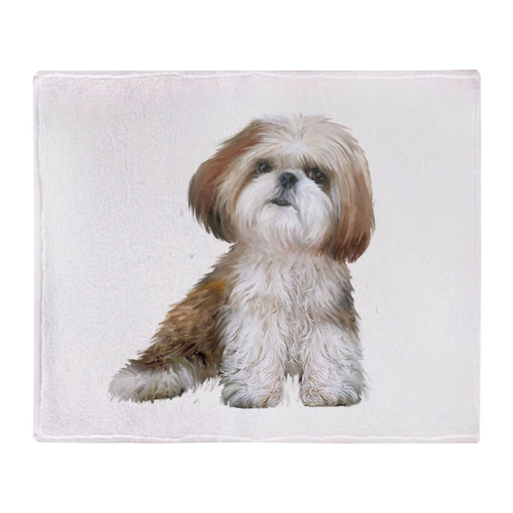 CafePress Shih Tzu (Red Wte) Soft Fleece Throw Blanket, 50"x60" Stadium Blanket Walmart