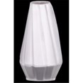 thumbnail image 1 of Urban Trends Collection 21476 Ceramic Eliptical Vase with Diagonal Ridges, Low Belly & Tapered Bottom, Matte Finish - White, 1 of 1