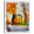 thumbnail image 2 of Road and Forest Sketch Watercolor - Landscape Canvas Wall Art, 2 of 3