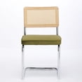thumbnail image 2 of Classic Style Dining Chairs in Set of 2 | Olive Green Chairs for Dining Area | Rattan Back Enhances Airflow | Double Steel Pipe Ensures Durability, 2 of 7