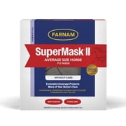 Farnam SuperMask II Horse Fly Mask Without Ears, Protects Eyes from Flies, Debris & UV, Average Size
