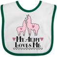 thumbnail image 3 of Inktastic Llama Aunt Loves Me Girls Girls Baby Bib, 3 of 4