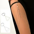 thumbnail image 1 of Diamond Multi-Layer Thigh Chain Body Jewelry for Women | Exquisite Gold Beaded & Faux Diamond Embellished Adjustable Fashion Accessory | Modern European Style | 1 Piece | 10x7x1cm, 1 of 6