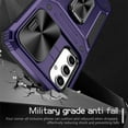 thumbnail image 2 of SaniMore for Samsung Galaxy A54 5G Stand Case, Slide Camera Cover 360 Degree Rotating Kickstand Magnetic Car Mount Hybird Tri-layer Rugged Shell Military-grade Shockproof Anti-drop Cover, Purple, 2 of 10