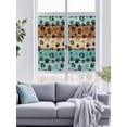 thumbnail image 4 of Non-Adhesive Static Cling Window Tint, Light Blue Dog Paws Window Privacy Film Frosted, Farmhouse Vintage Modern Blue Brown Wood Insulated Windows Frosted Films for Living room, 35.4 x 78.7 Inches, 4 of 9