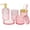 Pink, variant on Bathroom Accessories Set - 5PCS Clear Glass Bathroom Accessory Set , Countertop Vanity Organizer Modern Decor Vintage Gift