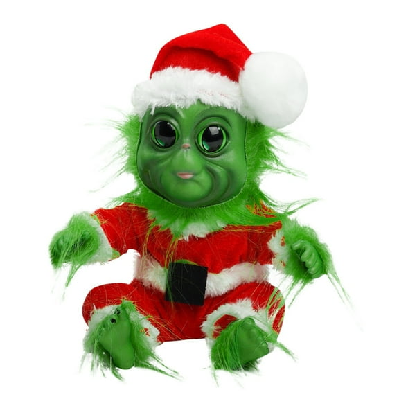 Christmas Green Grinnc Latex Doll, Green Furry Gift, Plush Ornament, Christmas Gift