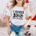 thumbnail image 2 of PMVFHDE Hauts pour Filles Grande Taille T-Shirt pour Filles T-Shirts Graphiques Mode Décontractée Imprimé Col Rond Manches Courtes T-Shirt Blanc, 8-9 Ans, 2 of 4