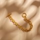 thumbnail image 2 of Pulsera de acero inoxidable japonesa y coreana, diseño femenino, accesorios chapados en oro de 18 quilates, pulsera con hebilla de nariz de cerdo, 2 of 5