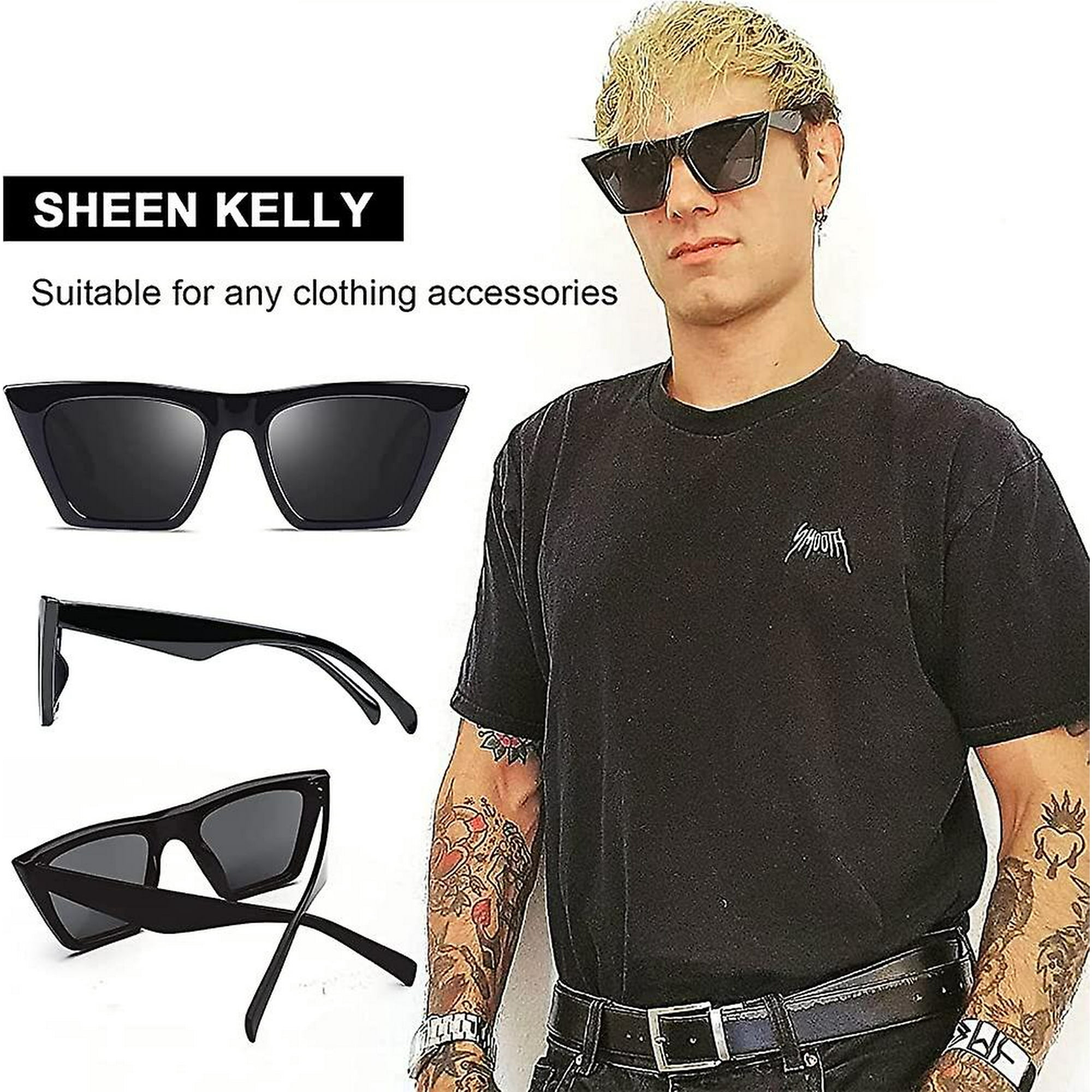 Flat Top Sunglasses For Men Women Retro Designer Square Succinct Style Sunglasses Clear Gift Walmart