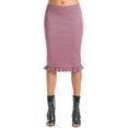 thumbnail image 2 of Max Studio London Womens Ruffled Hem Pencil Skirt, Red, Small, 2 of 5