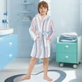 thumbnail image 5 of FORMRS Niños Bathrobe Unisex Hooded Robe Soft Plush Pajamas Sleepwear, Size 7-9T, Abstract Pink, 5 of 7